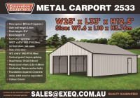 25ft x 33ft Garage / Carport